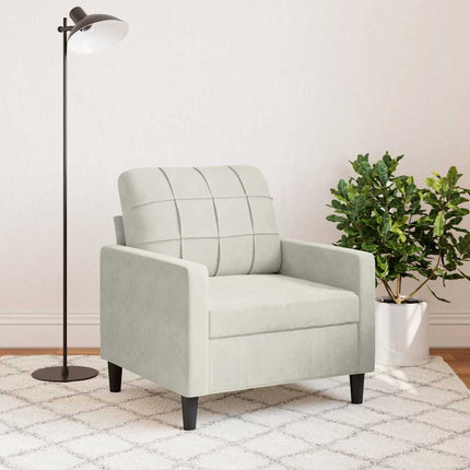 lænestol 60 cm velour cremefarvet