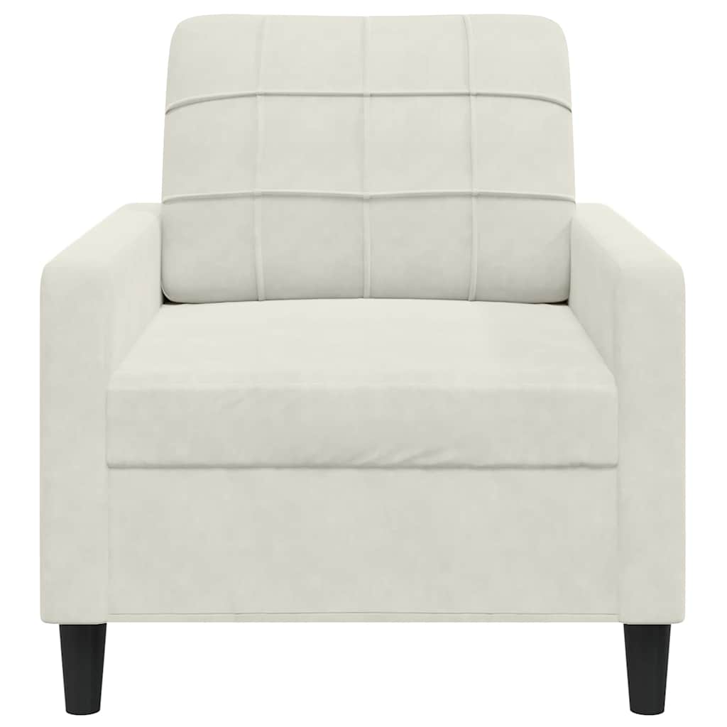 lænestol 60 cm velour cremefarvet