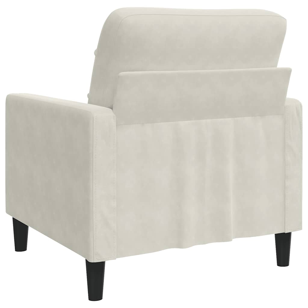 lænestol 60 cm velour cremefarvet