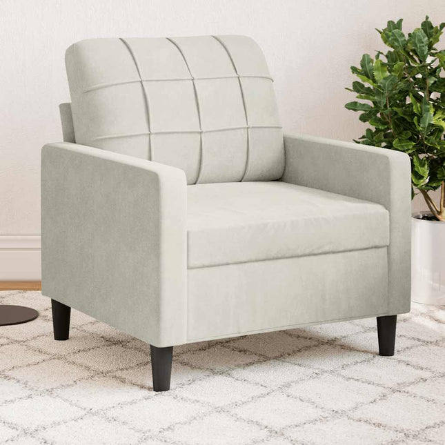 lænestol 60 cm velour cremefarvet