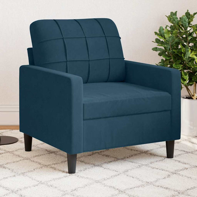 lænestol 60 cm velour Blå