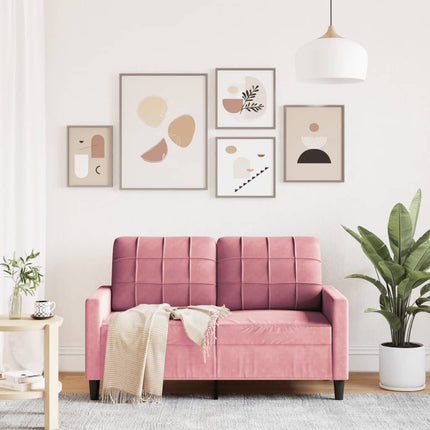 2-personers sofa 120 cm fløjl lyserød