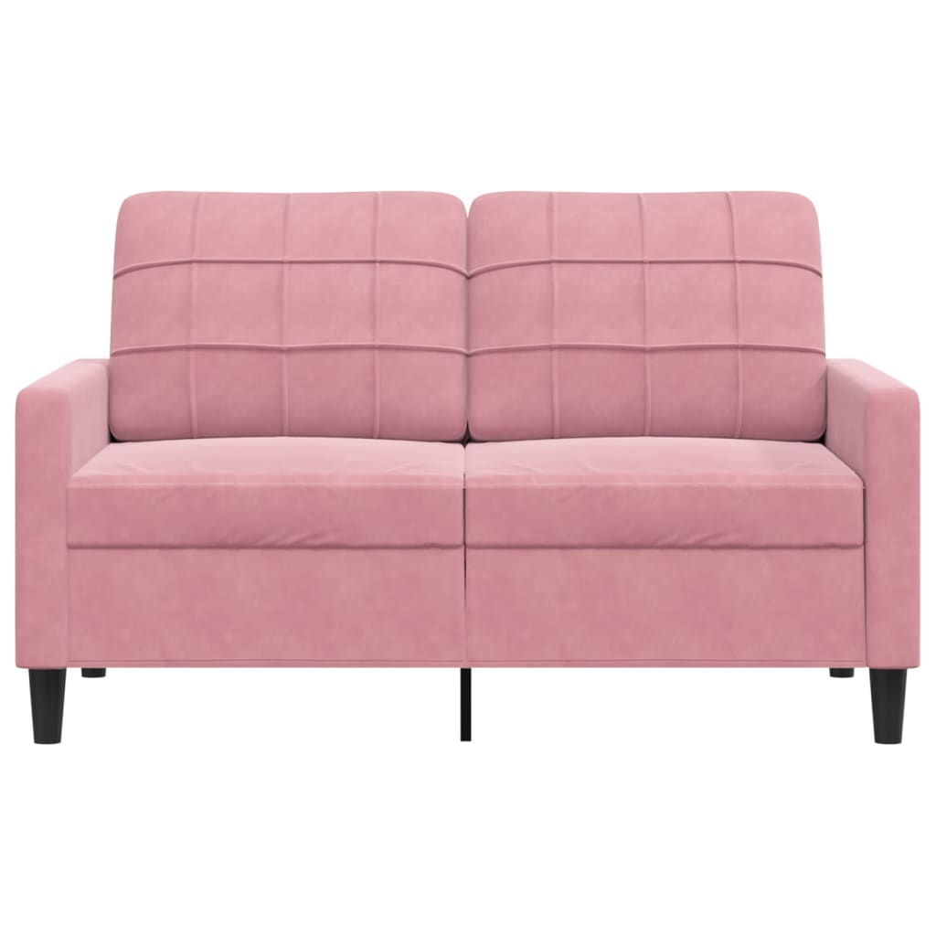2-personers sofa 120 cm fløjl lyserød