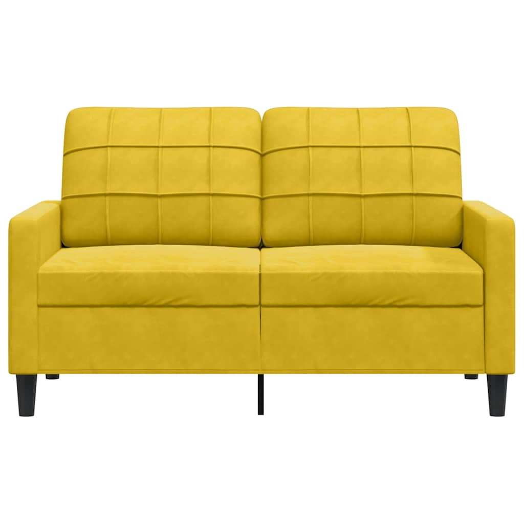 2-personers sofa 120 cm fløjl gul