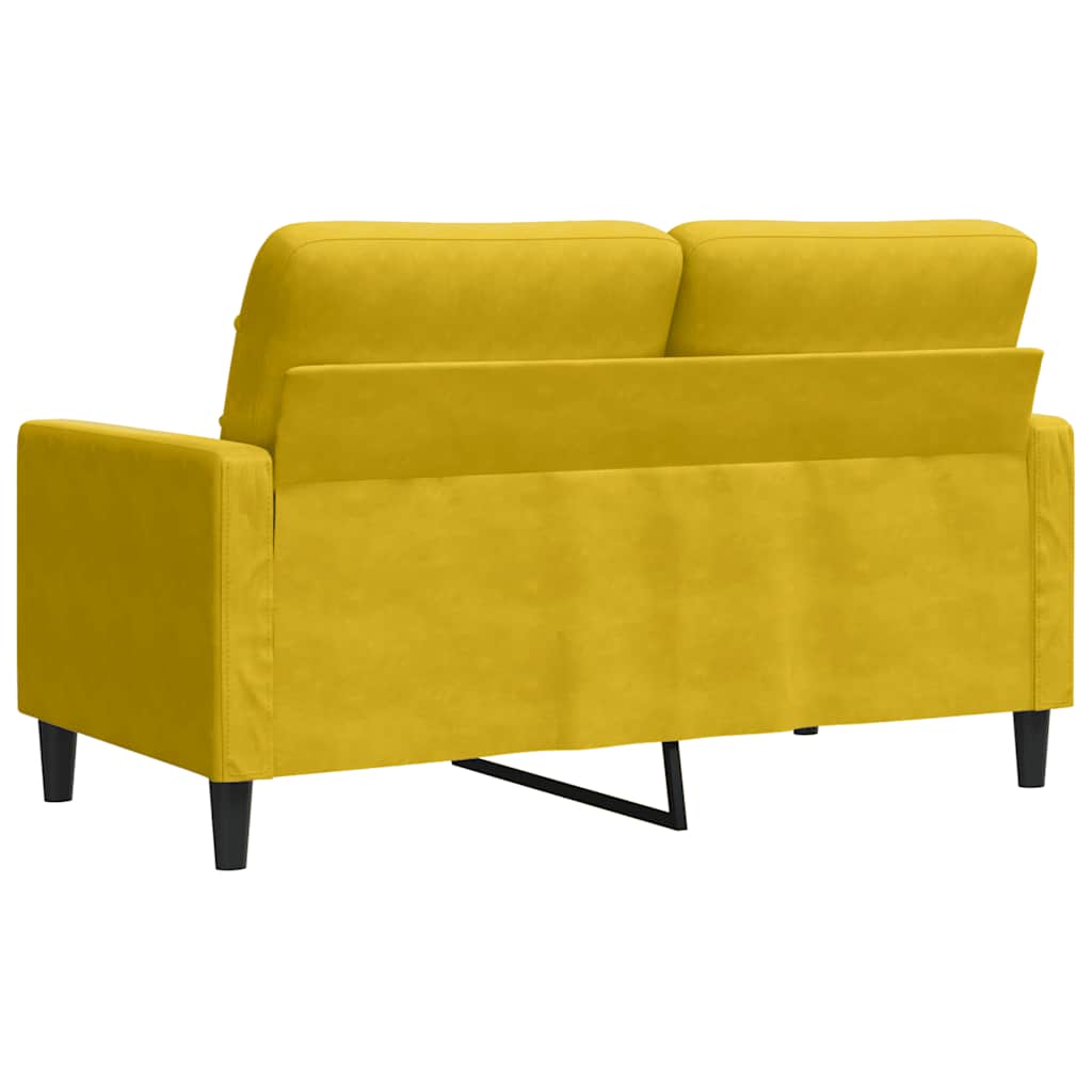 2-personers sofa 120 cm fløjl gul