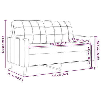 2-personers sofa 120 cm fløjl gul