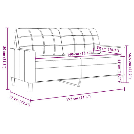 2-personers sofa 140 cm fløjl mørkegrøn