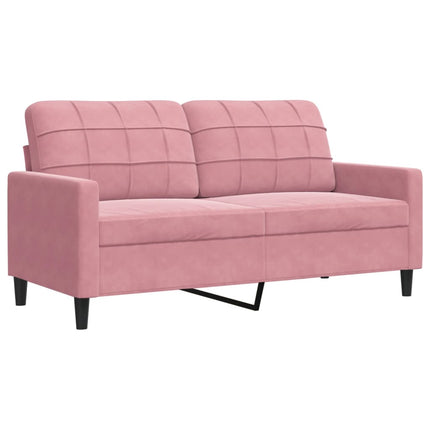 2-personers sofa 140 cm fløjl lyserød