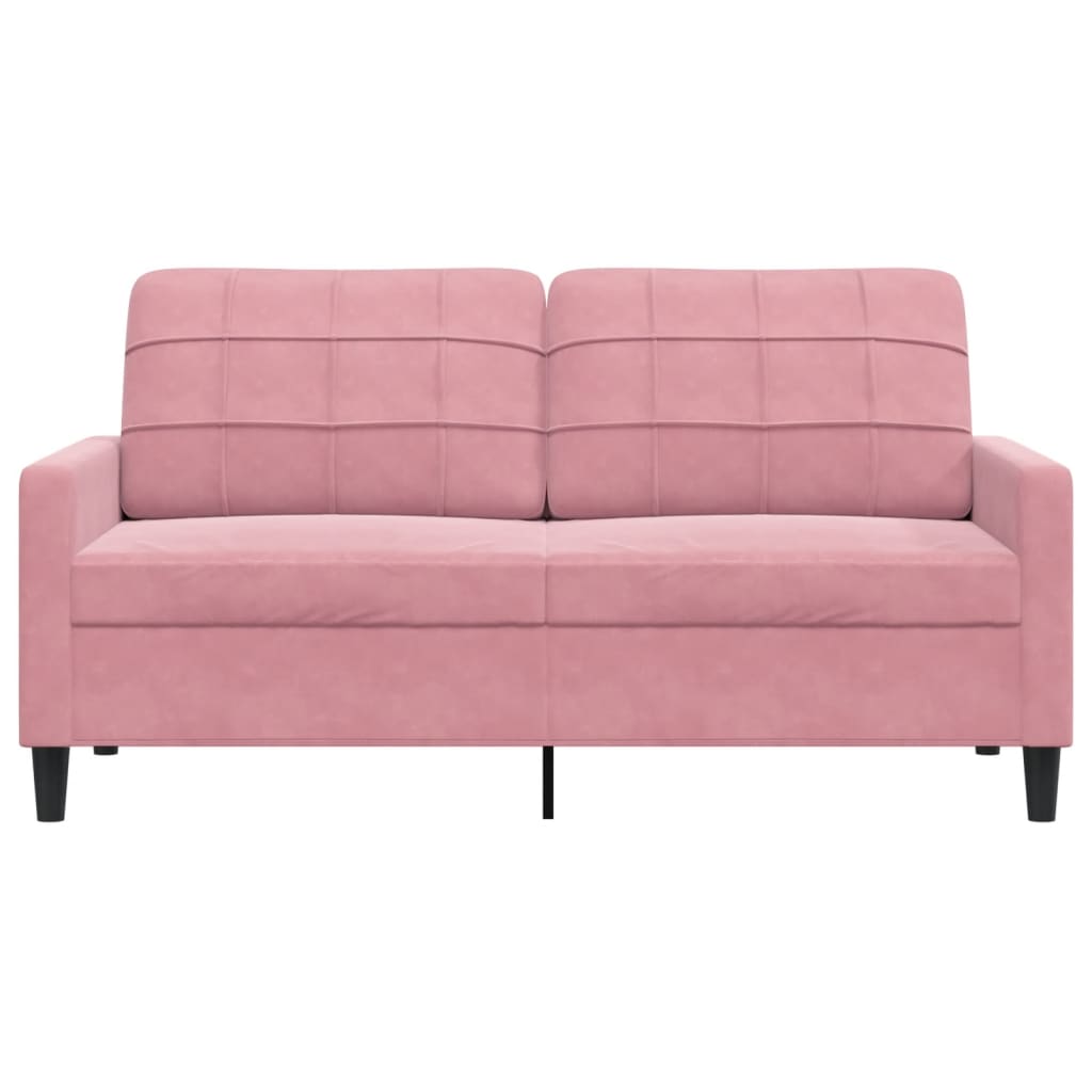 2-personers sofa 140 cm fløjl lyserød