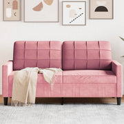 2-personers sofa 140 cm fløjl lyserød
