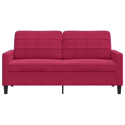 2-personers sofa 140 cm fløjl vinrød
