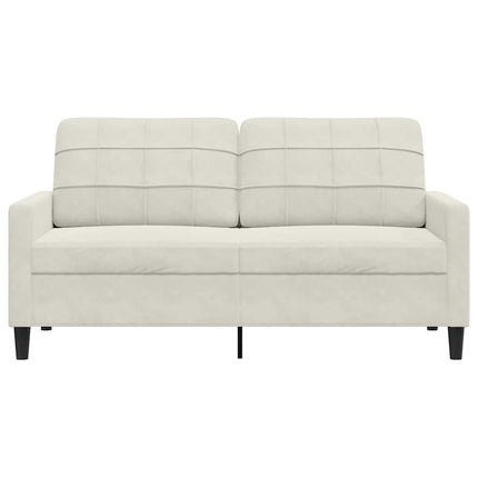 2-personers sofa 140 cm velour cremefarvet