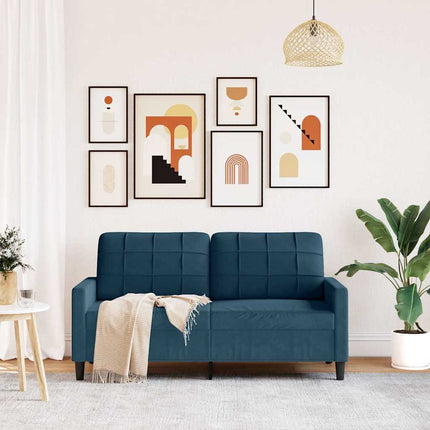 2-personers sofa 140 cm fløjl blå