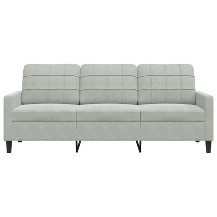 3-personers sofa 180 cm velour lysegrå