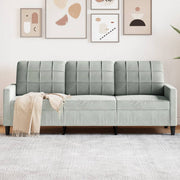 3-personers sofa 180 cm velour lysegrå