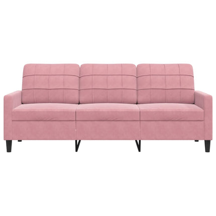 3-personers sofa 180 cm fløjl lyserød
