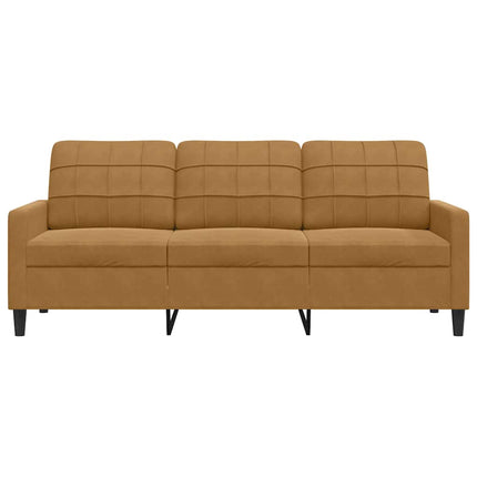 3-personers sofa 180 cm fløjl brun