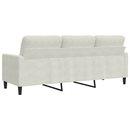 3-personers sofa 180 cm fløjl cremefarvet