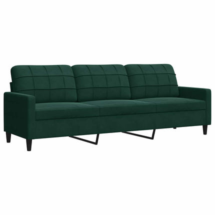 3-personers sofa 210 cm fløjl mørkegrøn