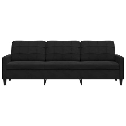 3-personers sofa 210 cm fløjl sort