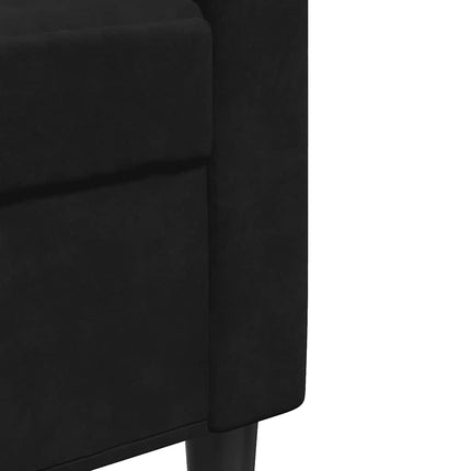 3-personers sofa 210 cm fløjl sort