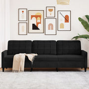 3-personers sofa 210 cm fløjl sort
