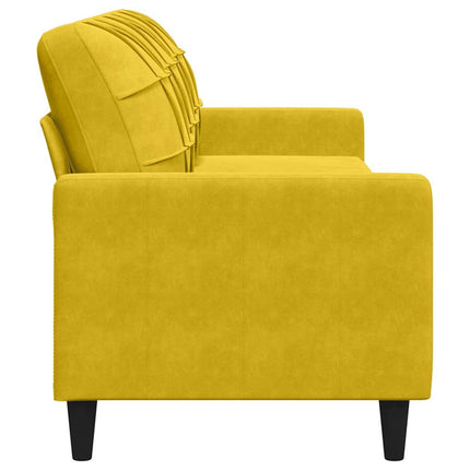 3-personers sofa 210 cm fløjl gul