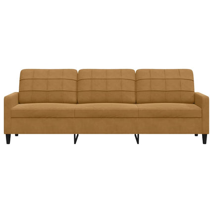 3-personers sofa 210 cm fløjl brun