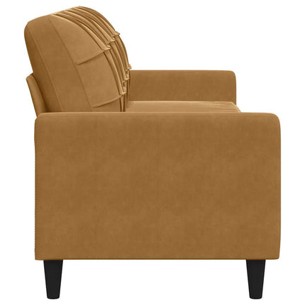 3-personers sofa 210 cm fløjl brun