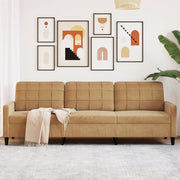 3-personers sofa 210 cm fløjl brun