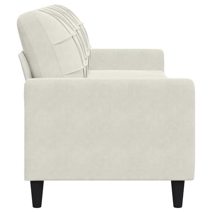 3-personers sofa 210 cm fløjl cremefarvet