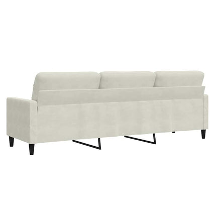3-personers sofa 210 cm fløjl cremefarvet