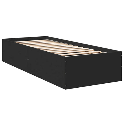 sengeramme 75x190 cm konstrueret træ sort