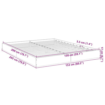 sengestel 150x200 cm konstrueret træ hvid