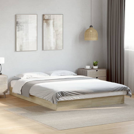 sengeramme 140x200 cm uden madras konstrueret træ sonoma-eg