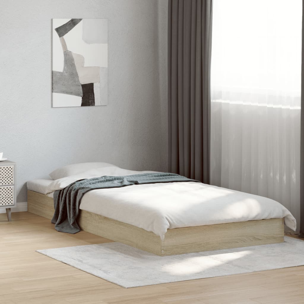 sengeramme 100x200 cm uden madras konstrueret træ sonoma-eg