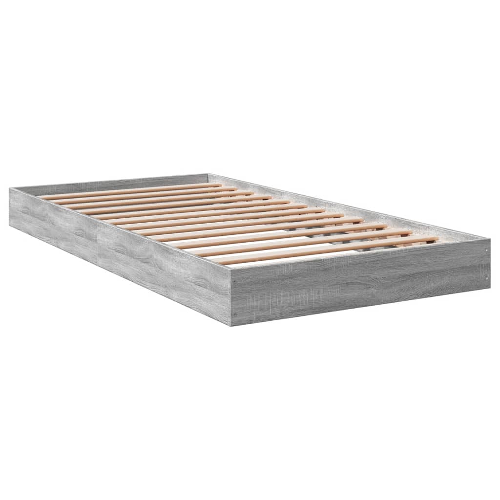sengeramme 100x200 cm konstrueret træ grå sonoma-eg