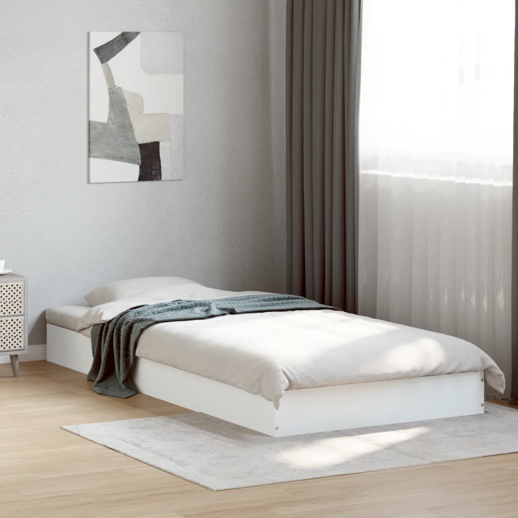 sengeramme 90x200 cm konstrueret træ hvid