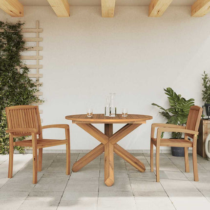 Havebord Ø109x74 cm Massivt træ Teak