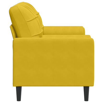 2-personers sofa med pyntepuder 140 cm velour gul