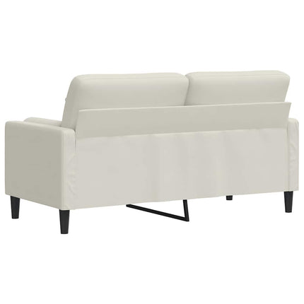 2-personers sofa med pyntepuder 140 cm velour cremefarvet