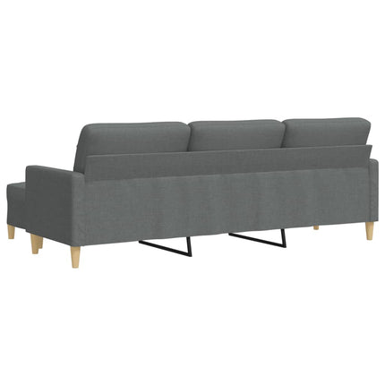 3-personers sofa med fodskammel 210 cm stof Mørkegrå