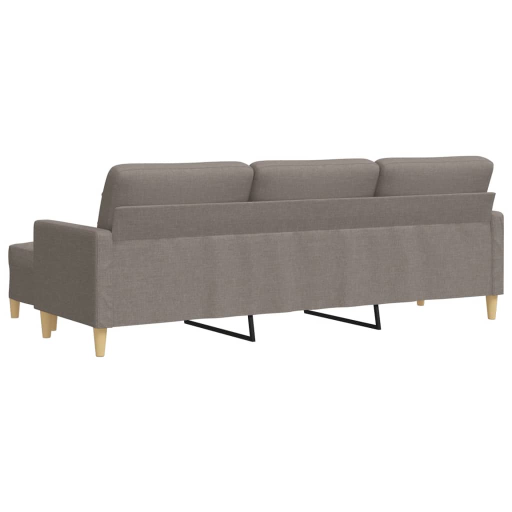 3-personers sofa med fodskammel 210 cm stof Gråbrun