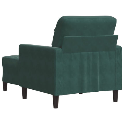 sofastol med fodskammel 60 cm velour mørkegrøn