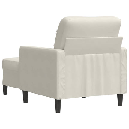 sofastol med fodskammel 60 cm velour cremefarvet