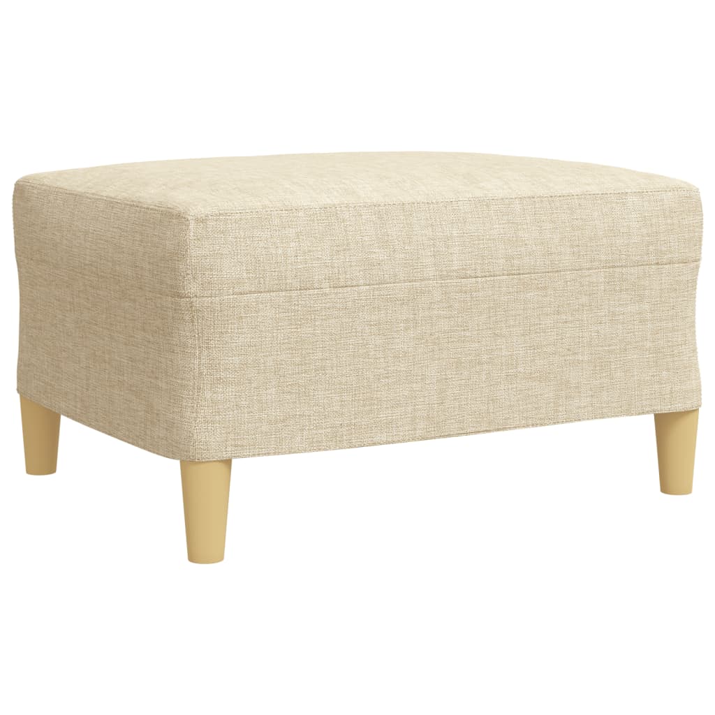 sofasæt 4 dele med fodskammel stof cremefarvet