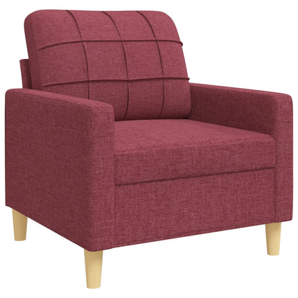 sofasæt 4 dele med fodskammel stof vinrød
