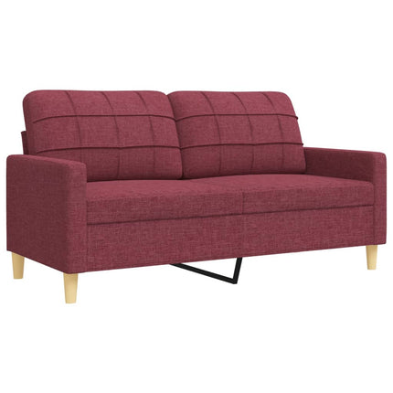 sofasæt 4 dele med fodskammel stof vinrød