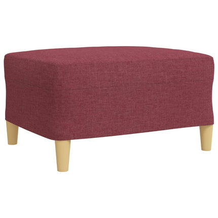 sofasæt 4 dele med fodskammel stof vinrød