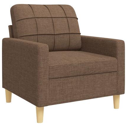 sofasæt 3 dele med pyntepuder stof brun